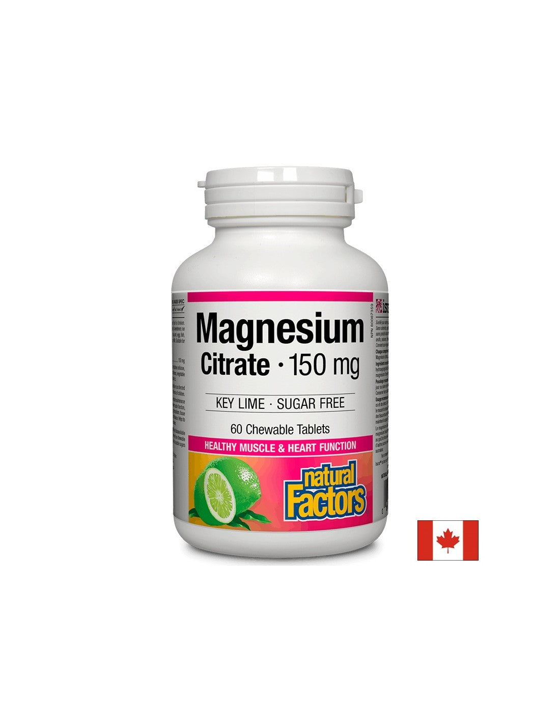 Magnesium Citrate 150 mg - 60 Chewable Tablets - Nutra Best Europe