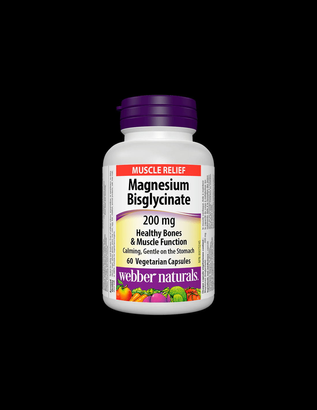Magnesium Bisglycinate/ Magnesium (bisglycinate) 200 mg x 60 capsules Webber Naturals - Nutra Best Europe