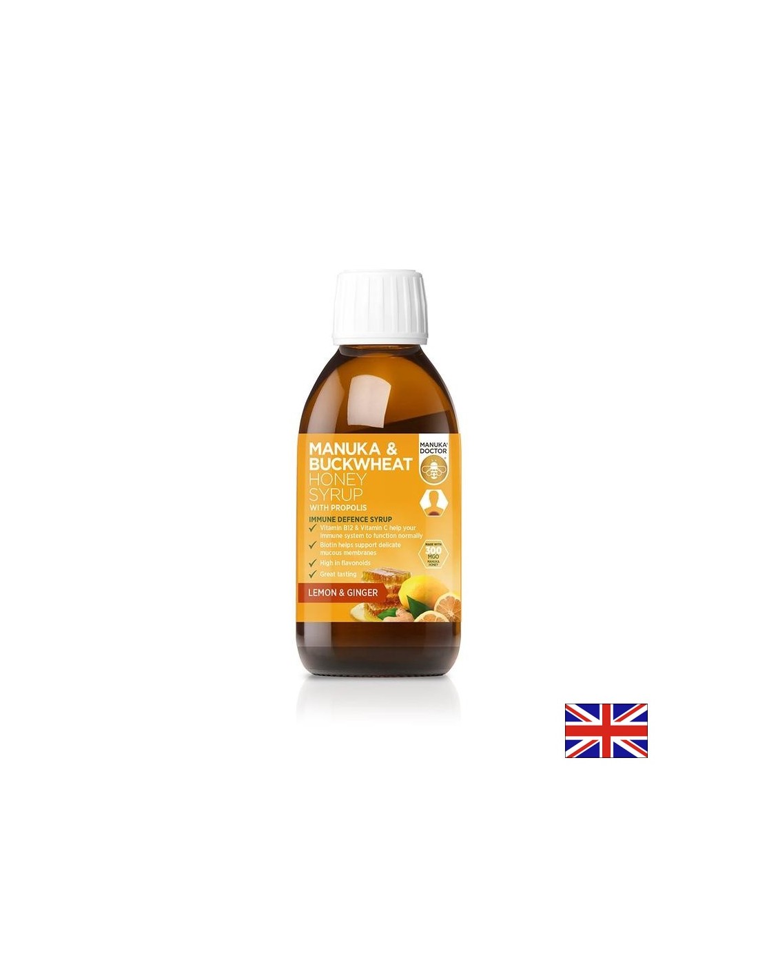 Manuka Buckwheat Honey Syrup with Propolis (Manuka Buckwheat Honey Syrup with Propolis / Strong Immunity, 200 ml - Nutra Best Europe