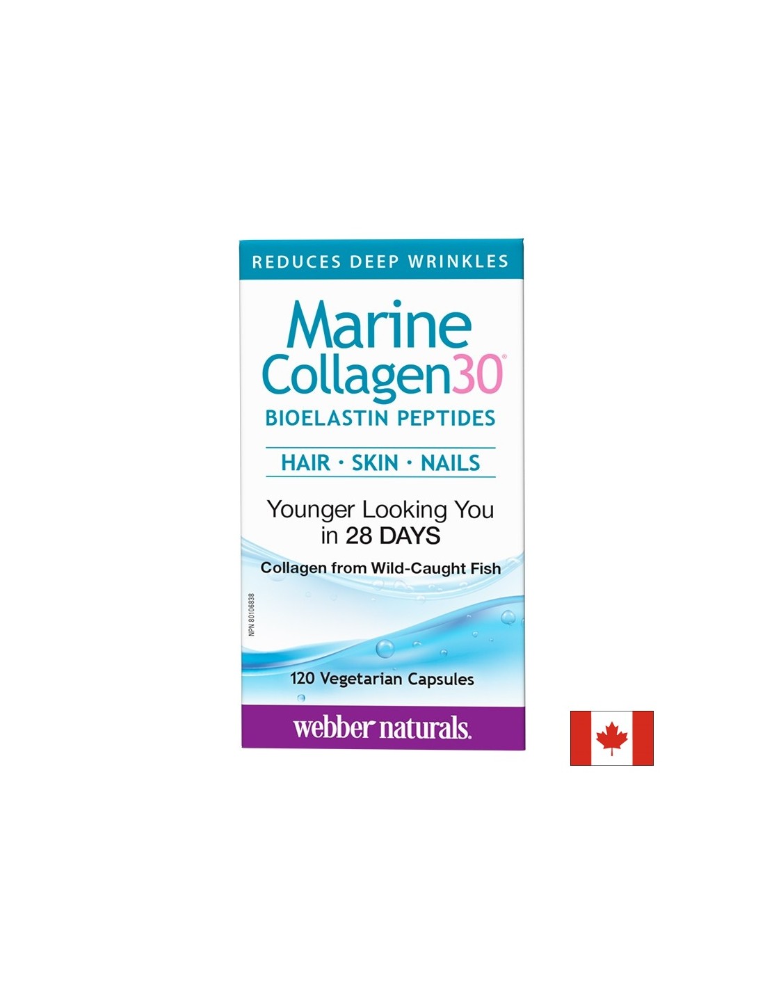 Marine Collagen30® Bioelastin peptides - Marine collagen with bioelastin peptides, 120 capsules - Nutra Best Europe
