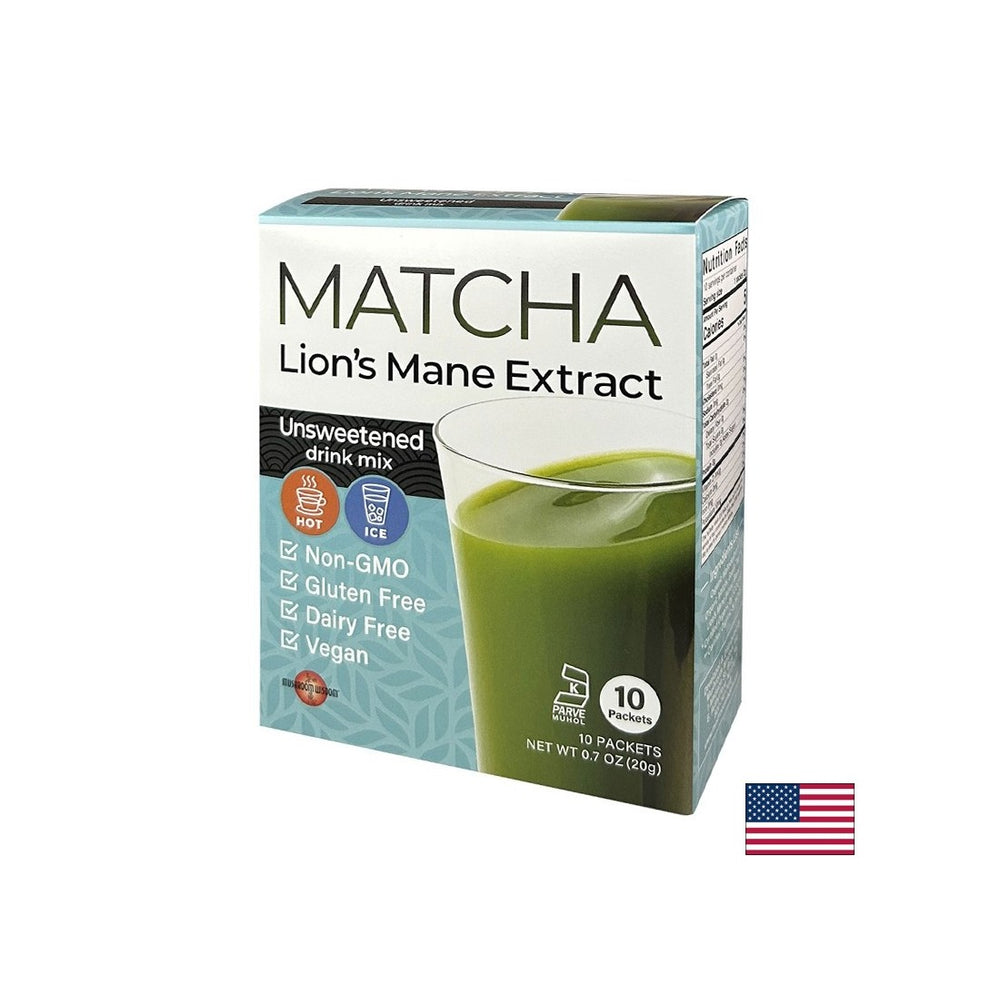 Matcha with Lion's Mane extract - super focus - Energy boost and concentration - Instant drink, 10 sachets - Nutra Best Europe