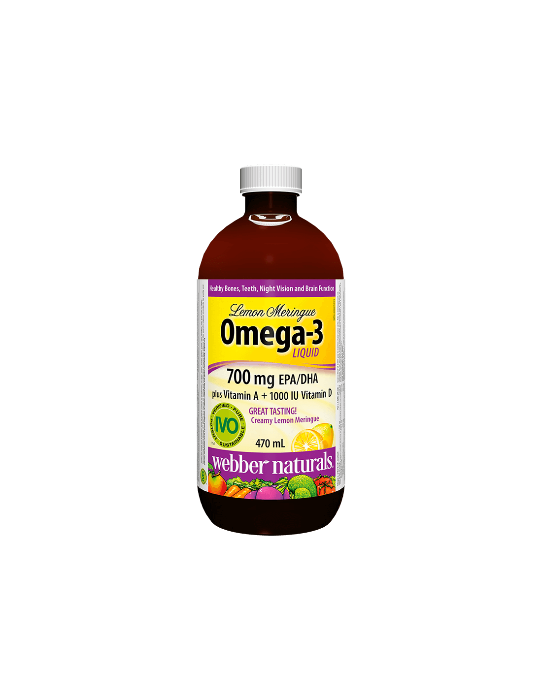 Omega-3 folyadék plusz A-vitamin + D3-vitamin - Omega-3, 1233 mg (700 mg EPA/DHA) + D3- és A-vitamin, 470 ml