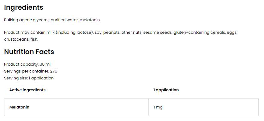Melatonin Spray 1 mg 30 ml - Nutra Best Europe