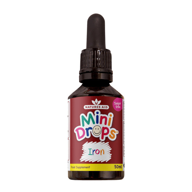 Vas + C-vitamin + B12-vitamin + folsav csepp gyermekeknek (Mini Drops Iron) 50 ml NaturesAid
