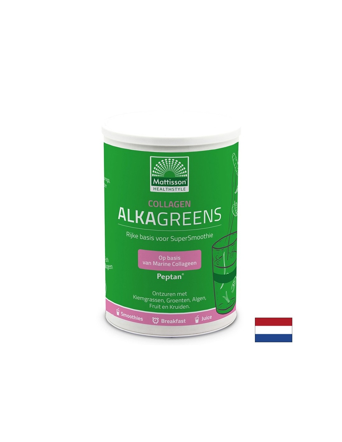 Young skin - healthy joints - Marine Collagen Alka Greens, 300 g - Nutra Best Europe