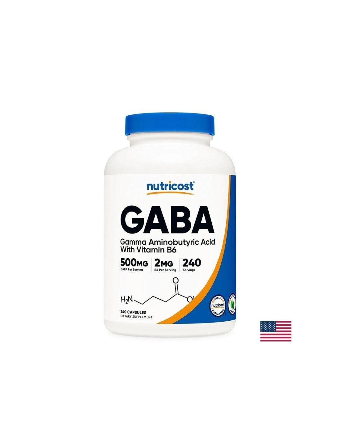 Brain and nervous system - GABA 500 mg + Vitamin B6 2 mg, 240 capsules - Nutra Best Europe