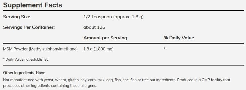 MSM Powder - 454 grams - Nutra Best Europe