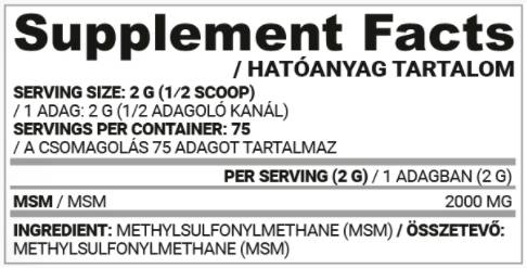 MSM Powder - 150 grams - Nutra Best Europe