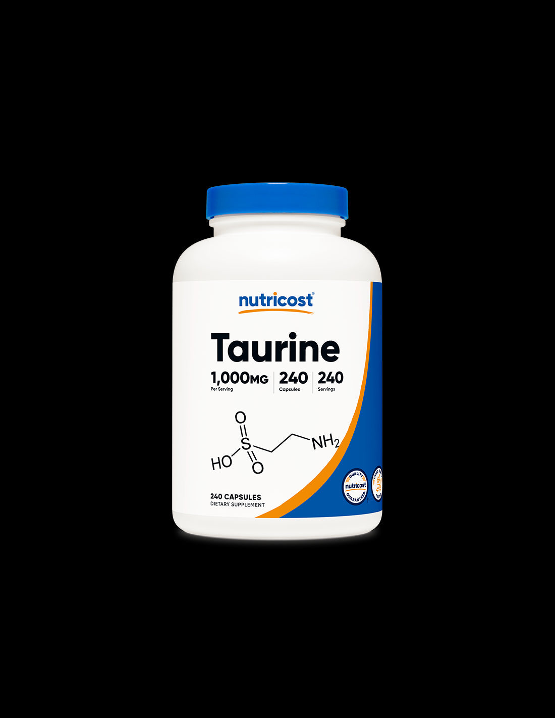 Muscle function and endurance - Taurine, 1000 mg, 240 capsules Nutricost - Nutra Best Europe
