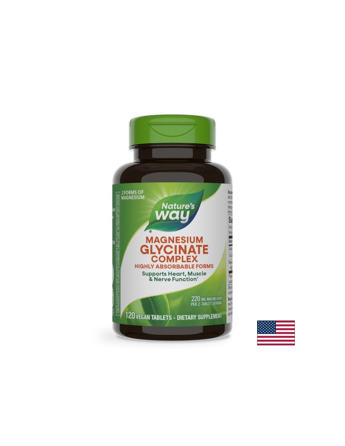 Muscle function, heart and neurological health - Magnesium (bisglycinate, malate), 110 mg x 120 V-tablets - Nutra Best Europe