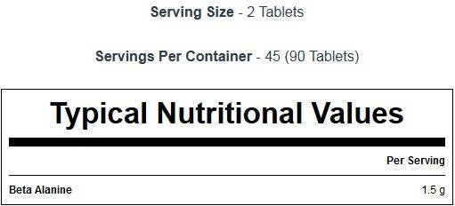 Beta-Alanine Amino Acid 90 Tablets - Nutra Best Europe