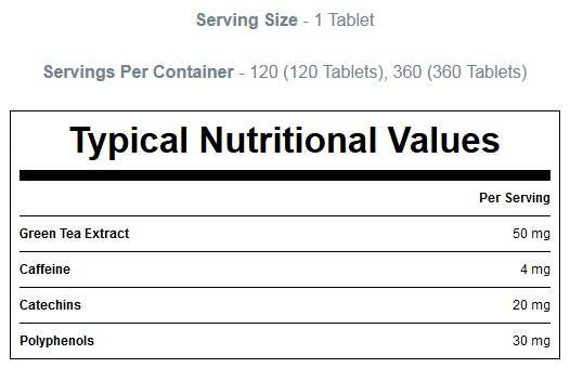 Green Tea Extract 120 Tablets - Nutra Best Europe