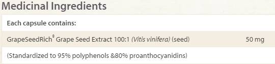 Grape Seed Extract 50mg 60 capsules - Nutra Best Europe