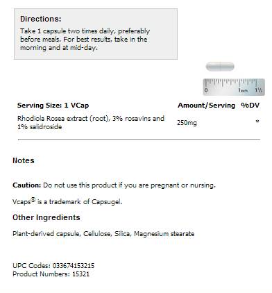 Rhodiola Rosea 250 mg - 60 capsules - Nutra Best Europe