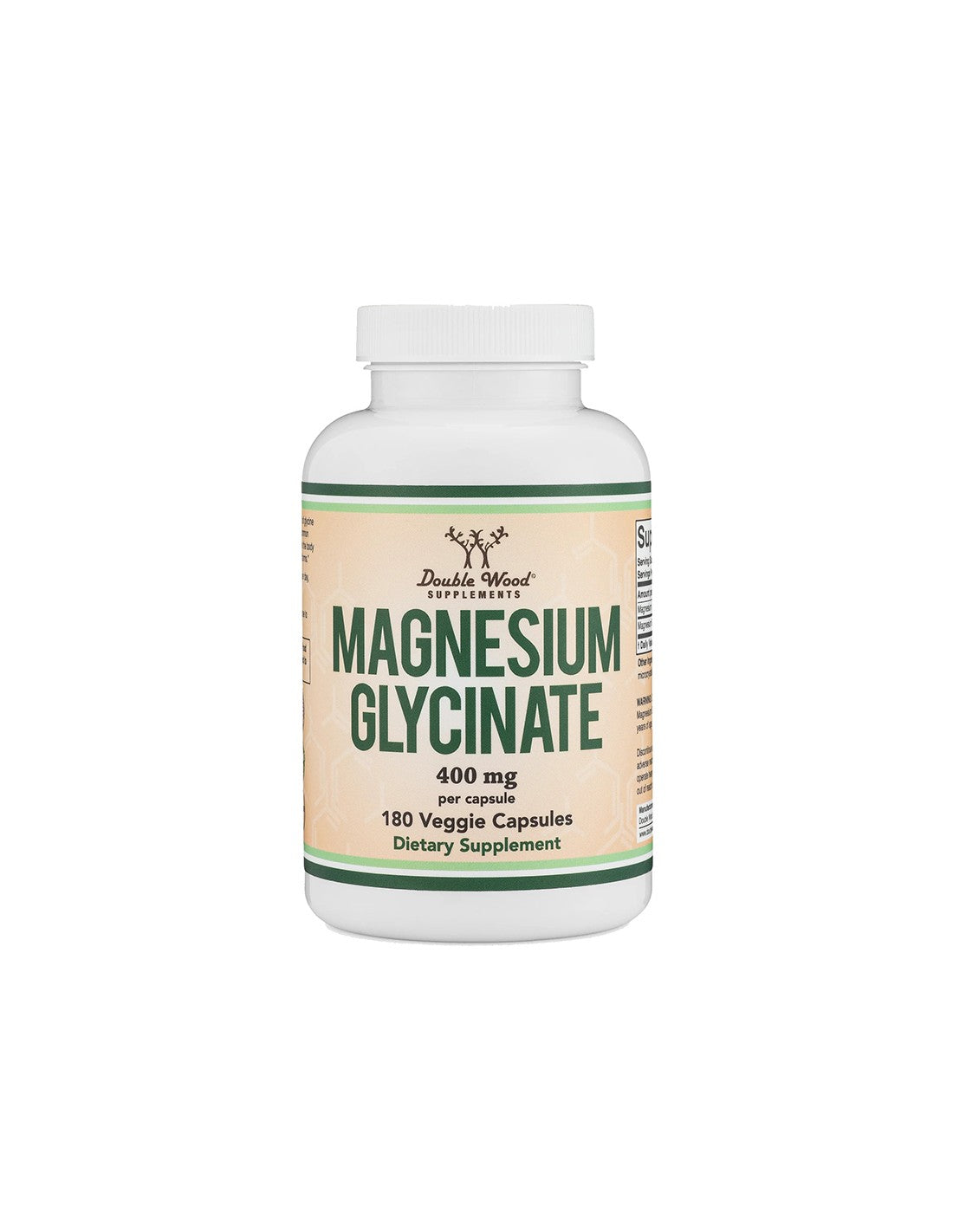 Nerve and muscle function - Magnesium (glycinate/bisglycinate), 180 capsules Double Wood - Nutra Best Europe