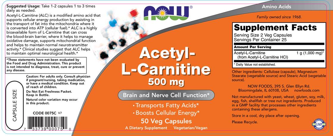 Acetyl L-Carnitine - 50 capsules - Nutra Best Europe