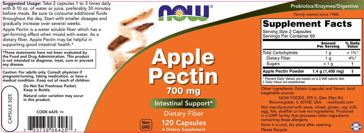 Apple Pectin 700 mg - 120 capsules - Nutra Best Europe