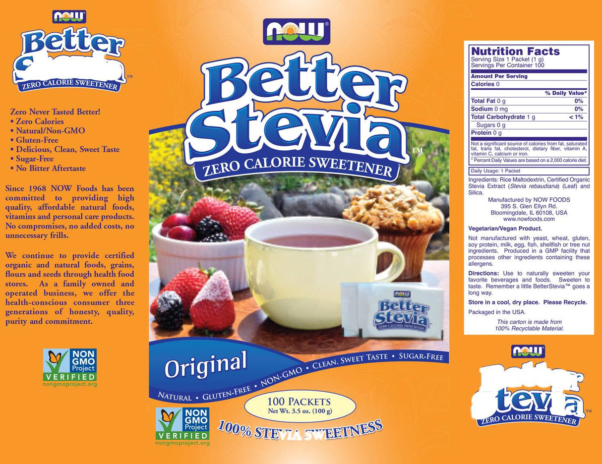 Better Stevia® Original Packets - 100 Packets - Nutra Best Europe