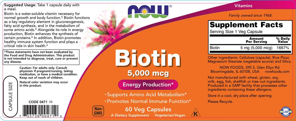 Biotin 5000 mcg - 60 capsules - Nutra Best Europe