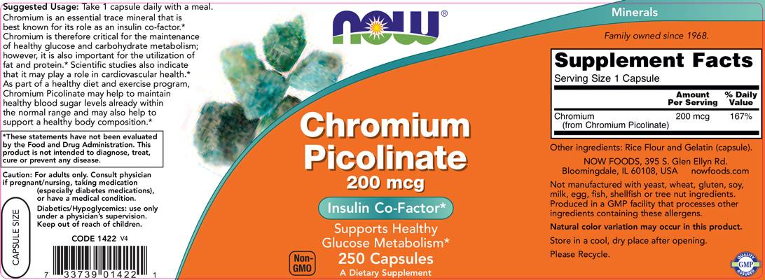 Chromium Picolinate 200 mcg - 100 capsules - Nutra Best Europe