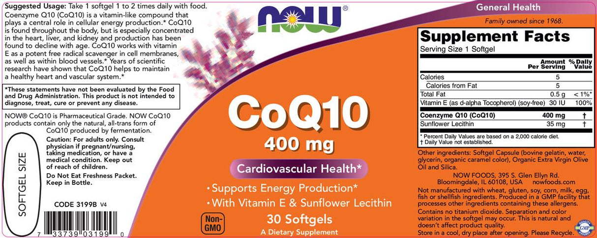CoQ10 400 mg - 30 Gel capsules - Nutra Best Europe