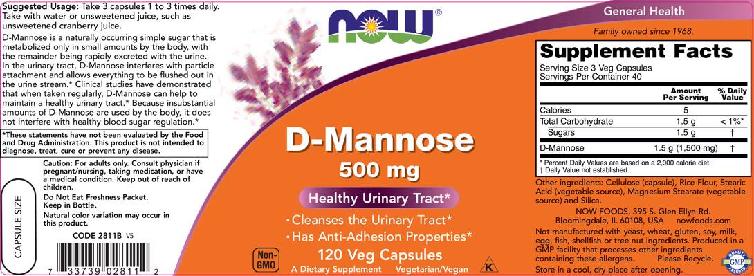 D-Mannose 500 mg - 240 capsules - Nutra Best Europe