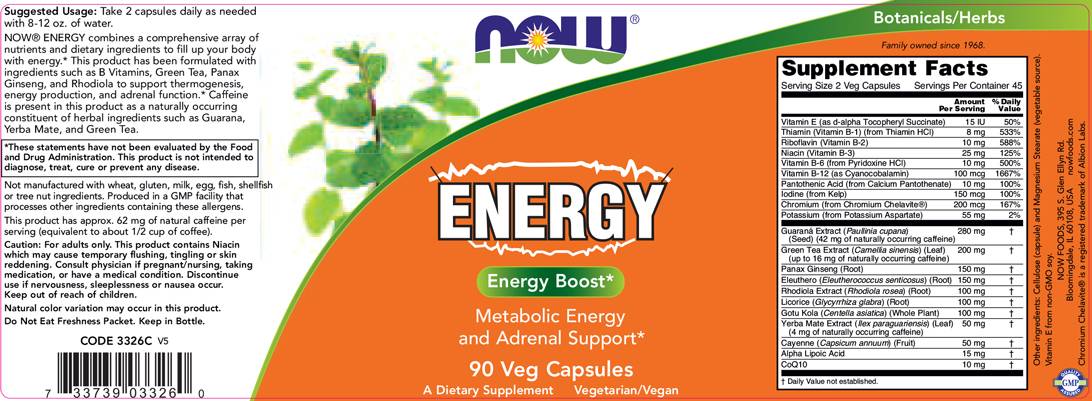 Energy - 90 capsules - Nutra Best Europe