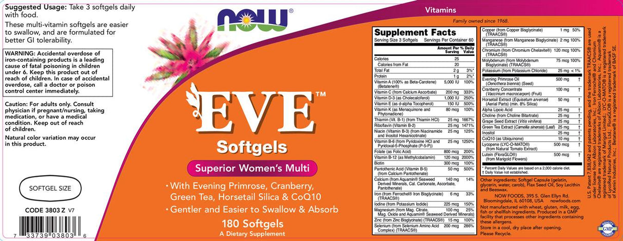 EVE Woman's Multi - 180 Gel capsules - Nutra Best Europe