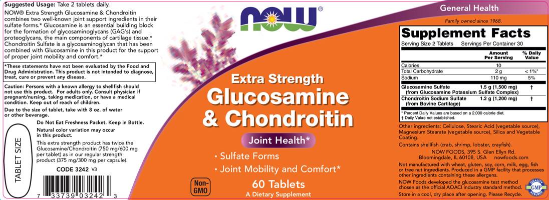 Glucosamine & Chondroitin / Extra Strength - 60 Tablets - Nutra Best Europe