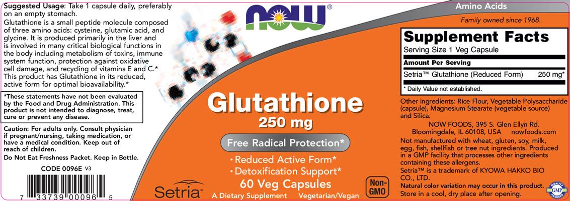 Glutathione 250 mg - 60 capsules - Nutra Best Europe