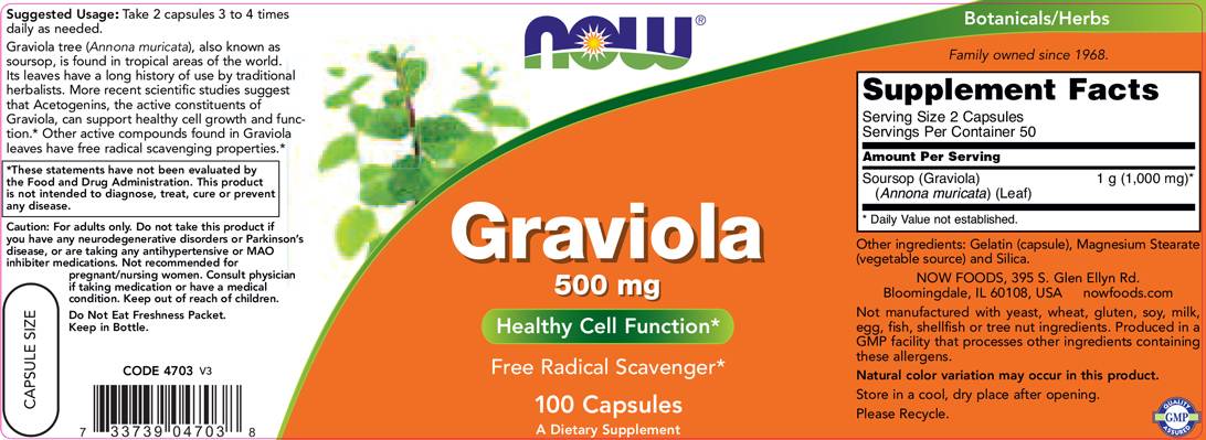 Graviola 500 mg - 100 capsules - Nutra Best Europe