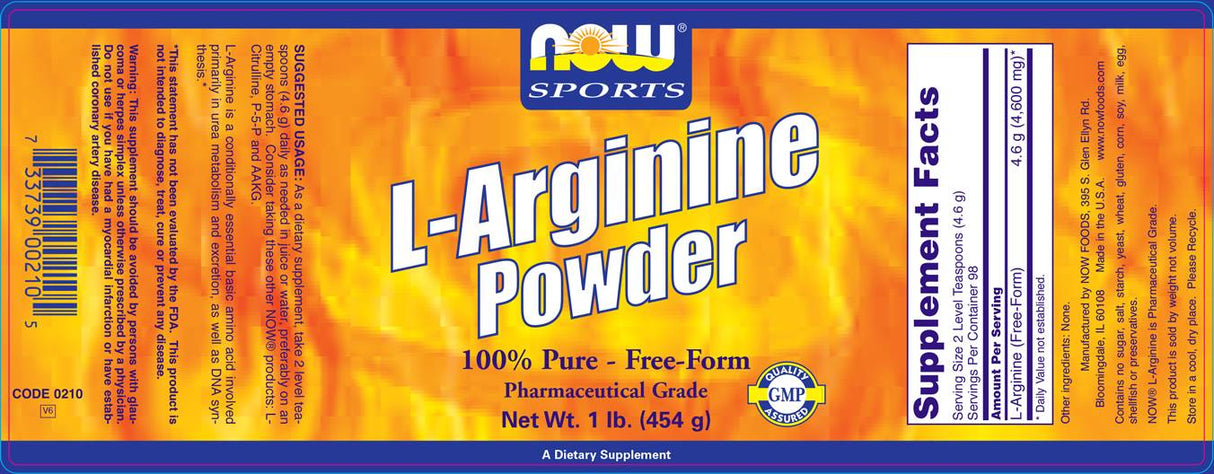 L-Arginine Powder - 454 grams - Nutra Best Europe