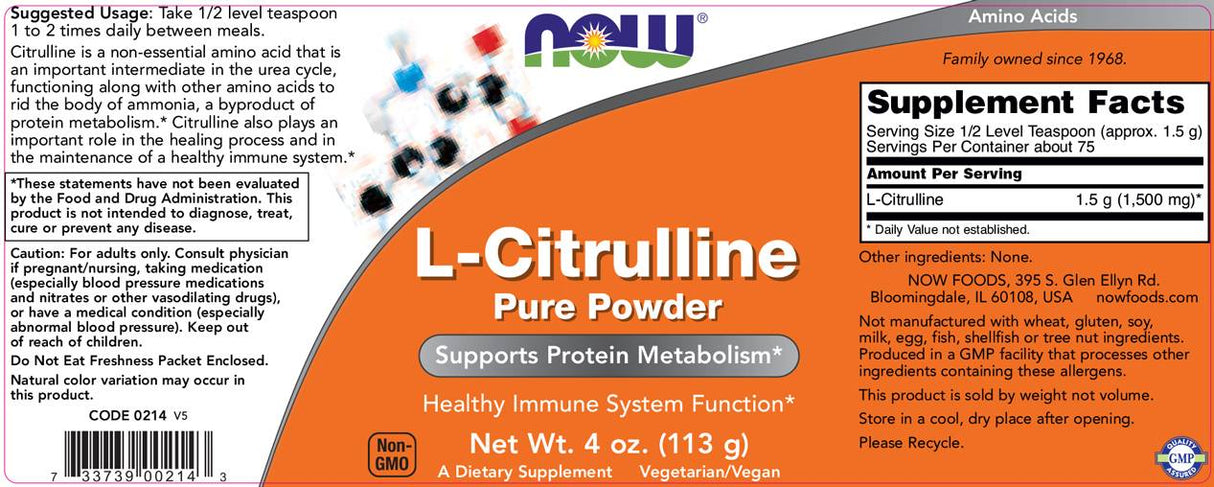 L-Citrulline Powder - 113 grams - Nutra Best Europe