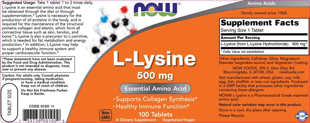L-Lysine 500 mg - 250 Tablets - Nutra Best Europe