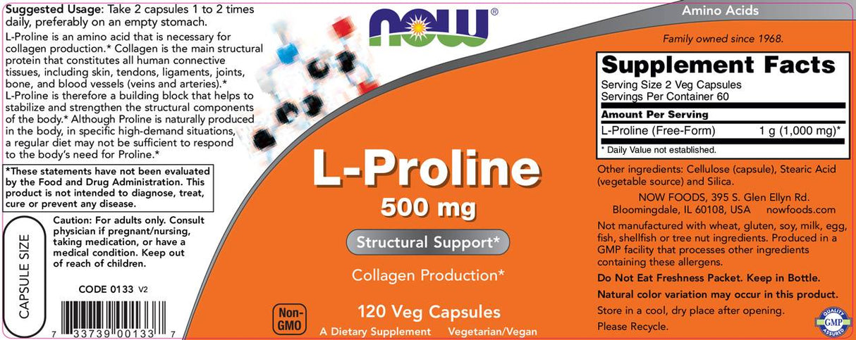 L-Proline - 120 capsules - Nutra Best Europe