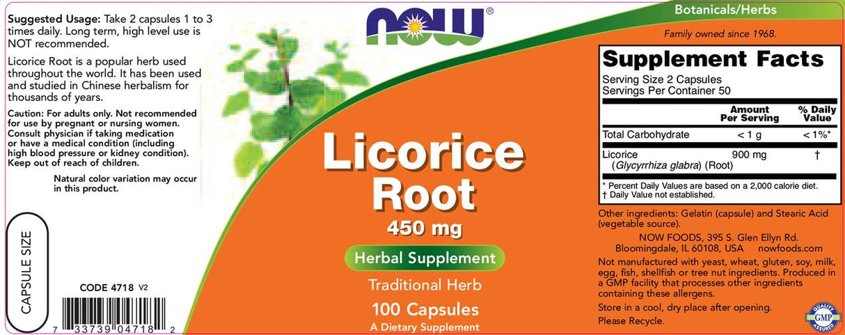 Licorice Root 450 mg - 100 capsules - Nutra Best Europe