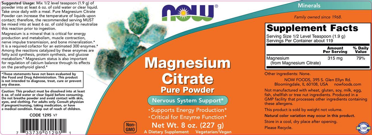 Magnesium Citrate Powder - 227 grams - Nutra Best Europe