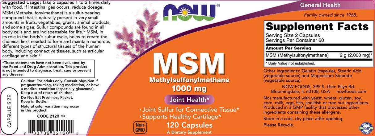 MSM 1000 mg - 240 capsules - Nutra Best Europe