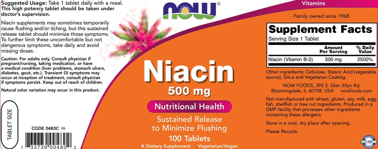 Niacin 500 mg - 250 Tablets - Nutra Best Europe
