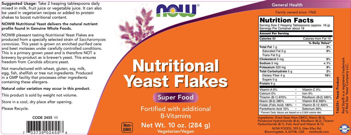 Nutritional Yeast Flakes - 284 grams - Nutra Best Europe