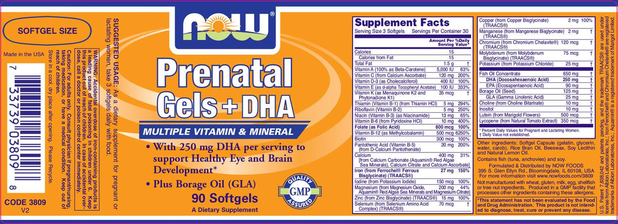 Prenatal + DHA - 90 Softgels - Nutra Best Europe