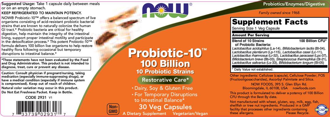 Probiotic-10 100 Billion - 60 capsules - Nutra Best Europe
