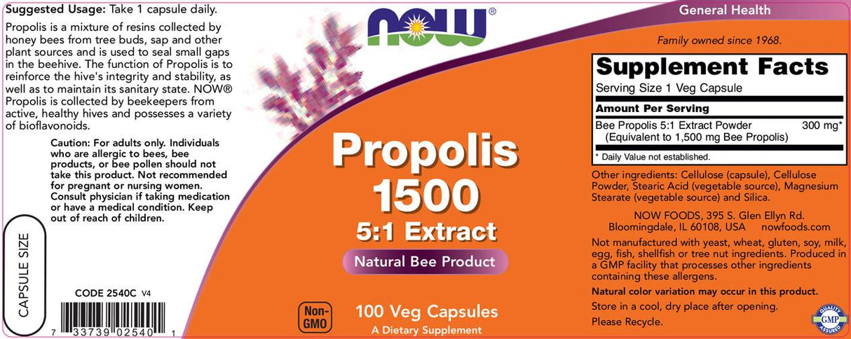 Propolis 1500 5:1 Extract - 100 capsules - Nutra Best Europe