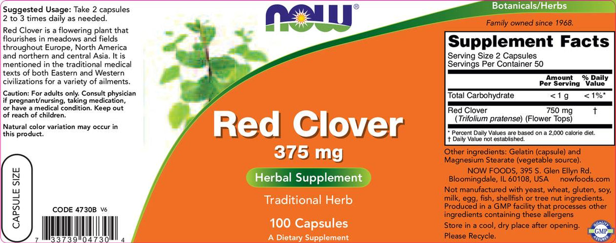 Red Clover 375 mg - 100 capsules - Nutra Best Europe