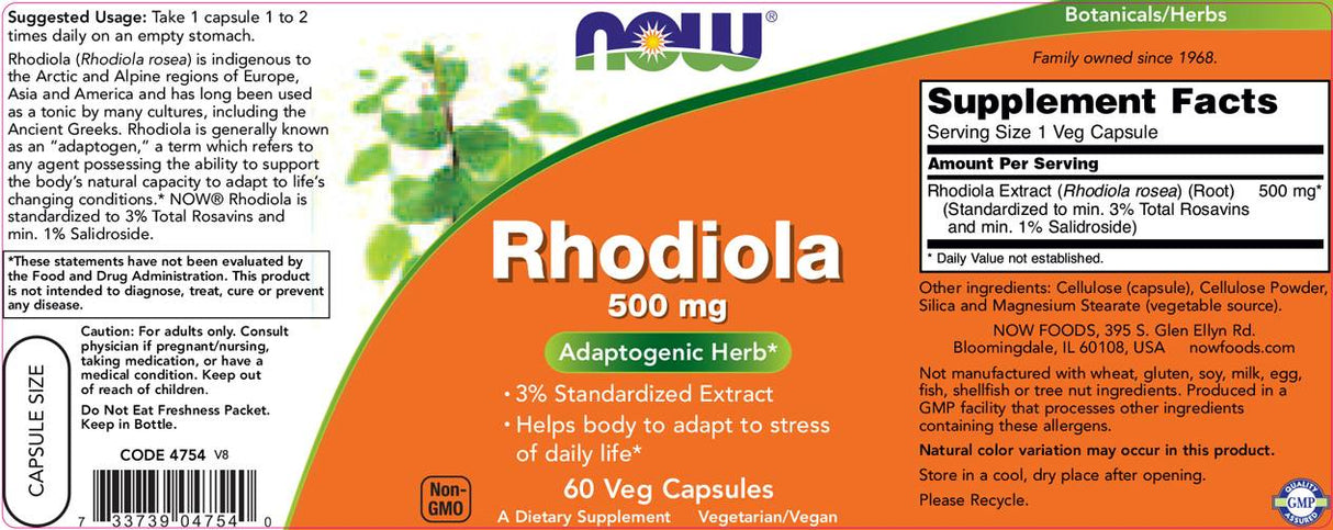 Rhodiola 500 mg - 60 capsules - Nutra Best Europe