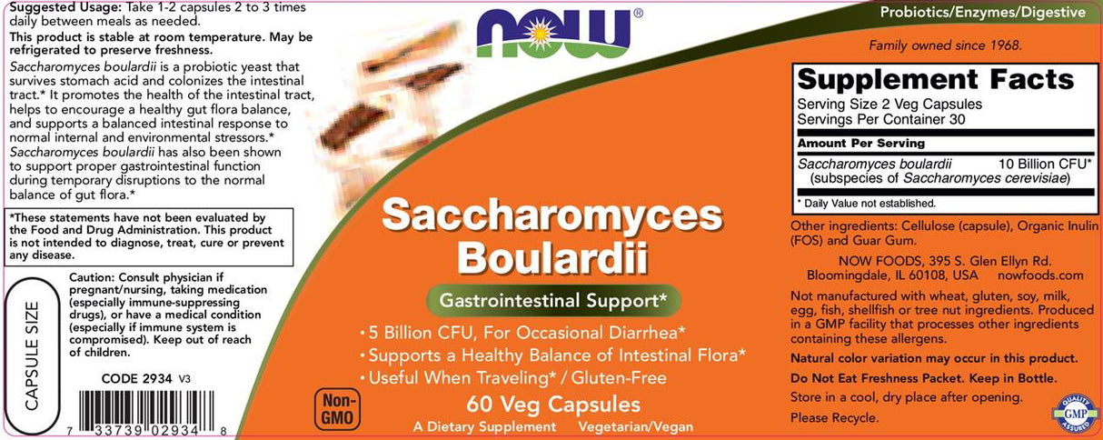 Saccharomyces Boulardii - 60 capsules - Nutra Best Europe