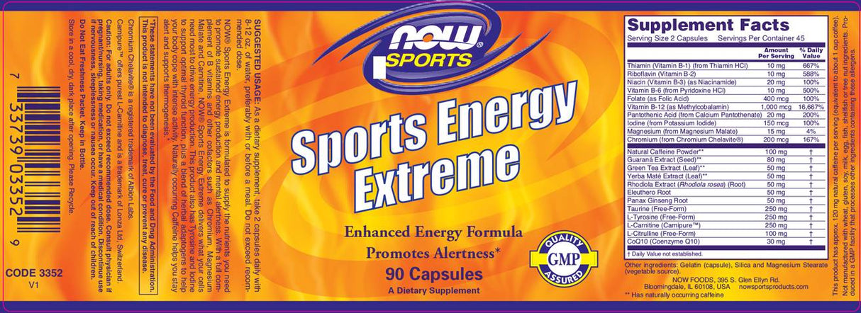 Sports Energy Extreme - 90 capsules - Nutra Best Europe