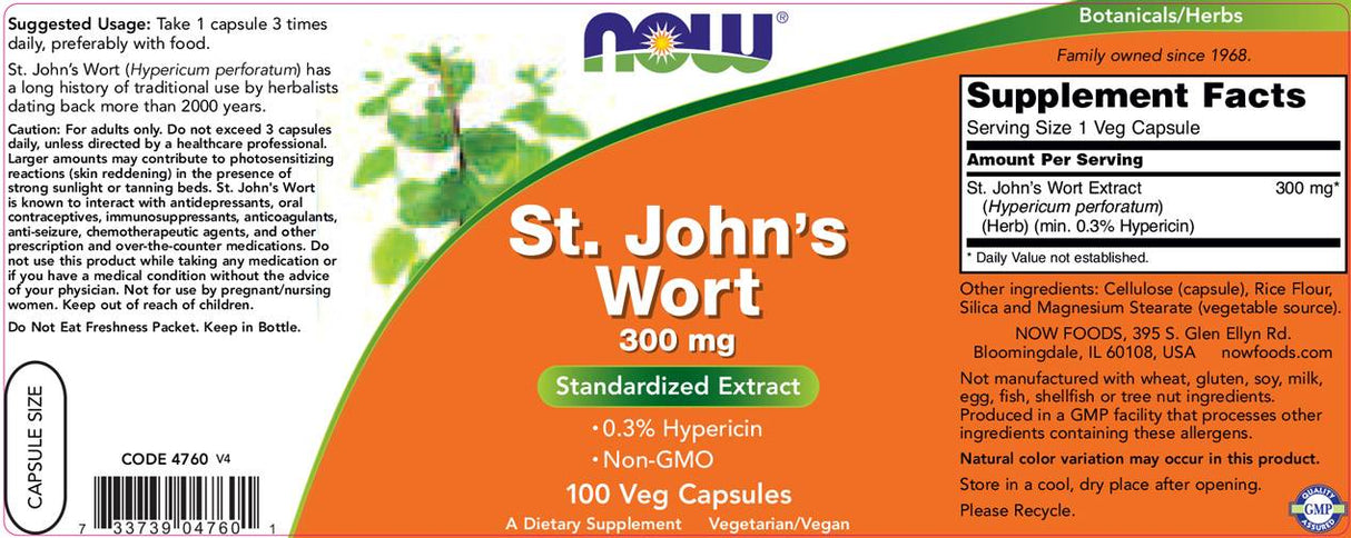 St. John's Wort 300 mg - 250 capsules - Nutra Best Europe