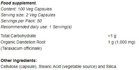 Dandelion Root 500mg - 100 capsules - Nutra Best Europe