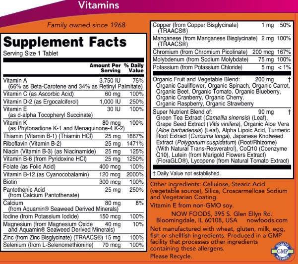 Multi-Food Multivitamin - 90 Tablets - Nutra Best Europe